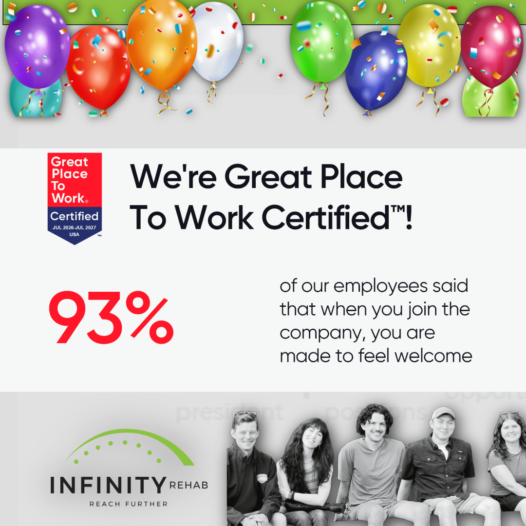 lace to Work certified Infinity Rehab 93%